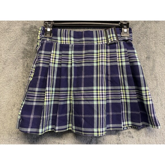 Justice Girls Faux Wrap Plaid Skirt Size L 12/14 - Picture 3 of 12